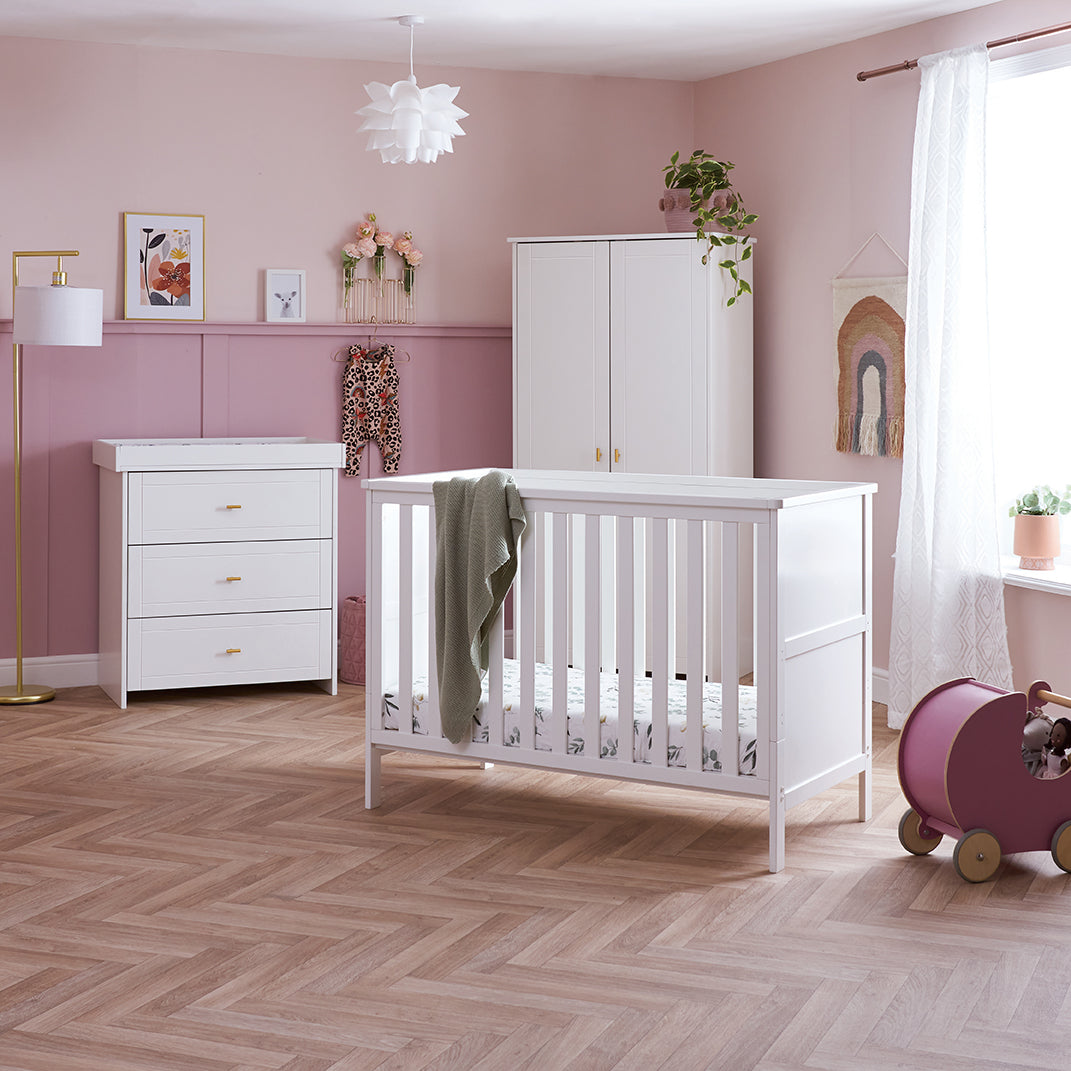 OBaby Evie Mini 3 Piece Room Set White Mabel Fox