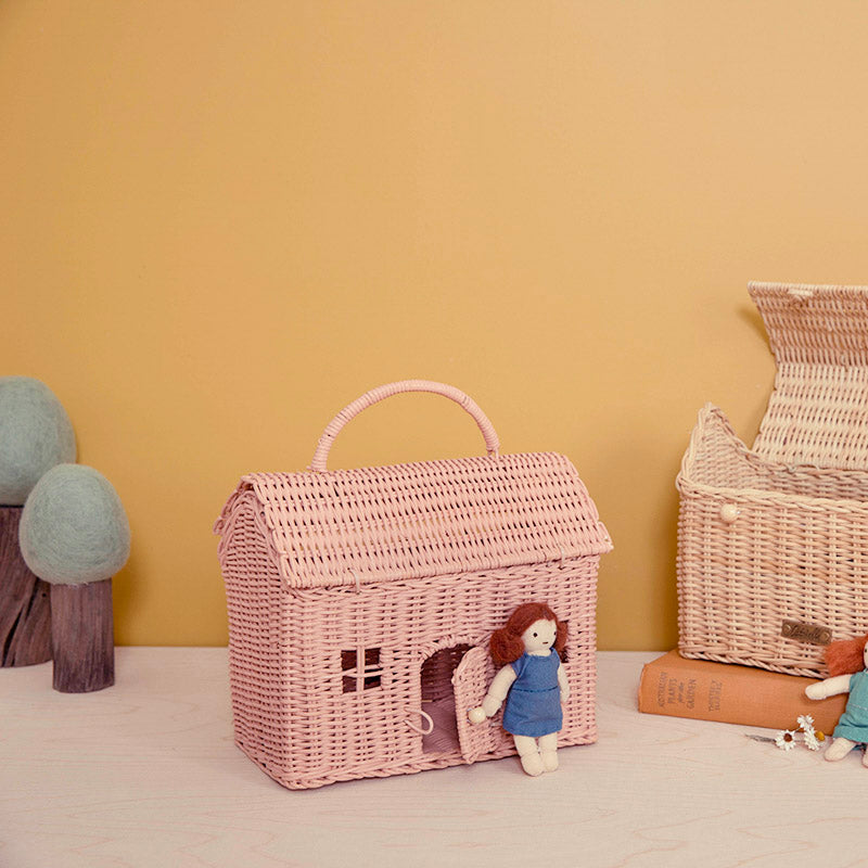 Olli Ella Rattan Casa Clutch Rose Mabel Fox