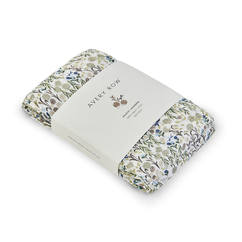 Avery Row Organic Baby Large Muslin Swaddle Riverbank Mabel