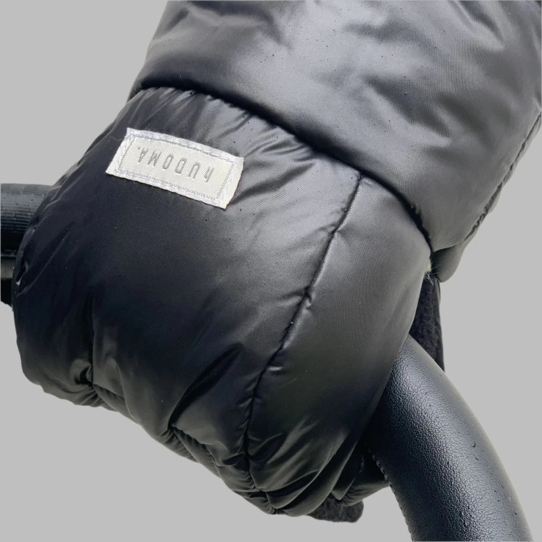 hUDOMA currently specialises in creating versatile, stylish and practical pram gloves for fashion-forward consumers. Image shows their Chelsea Black gloves.