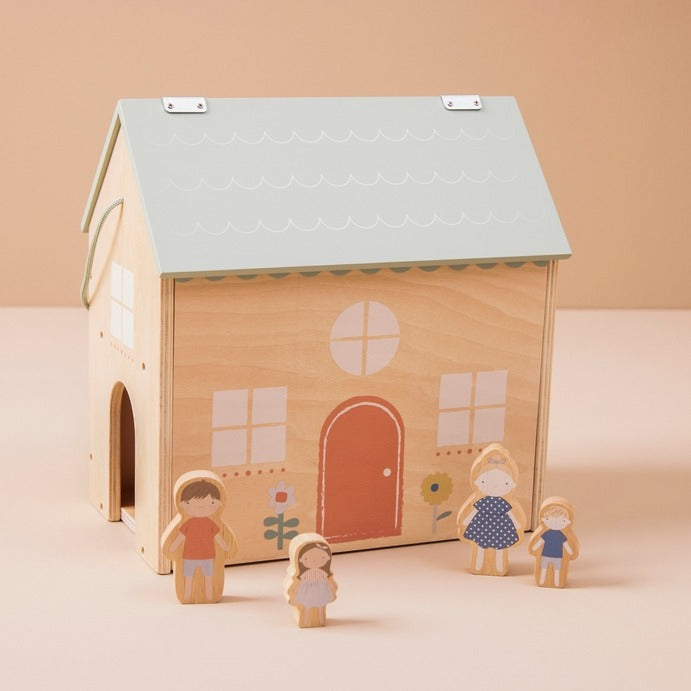 Just Bee Kids - Wooden Dolls House - With Family