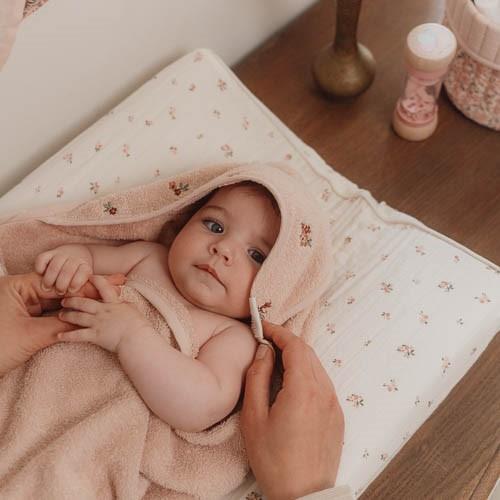 Little Dutch - Hooded Towel - Embroidered Blossom - 75x75cm