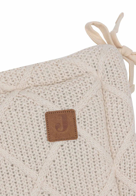 Jollein - Playpen Bumper- Check Knit -Oatmeal 183 x 30 cm