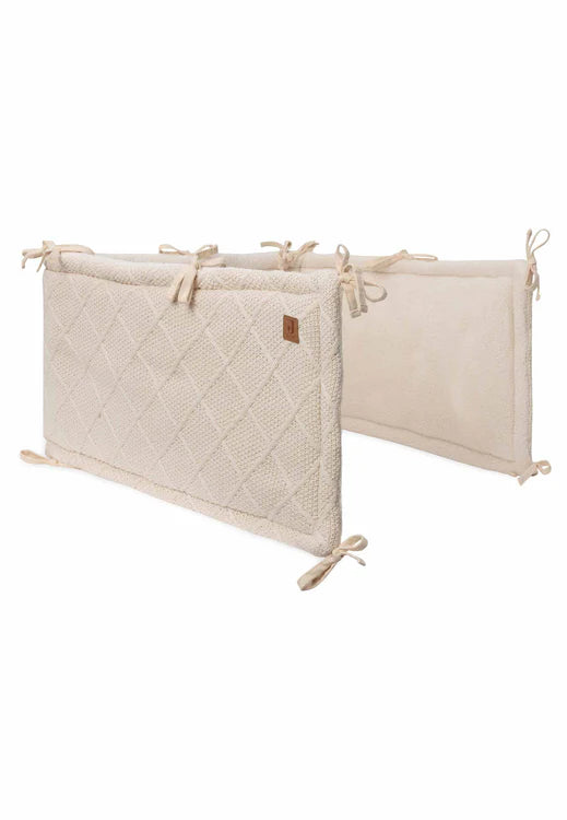 Jollein - Playpen Bumper- Check Knit -Oatmeal 183 x 30 cm