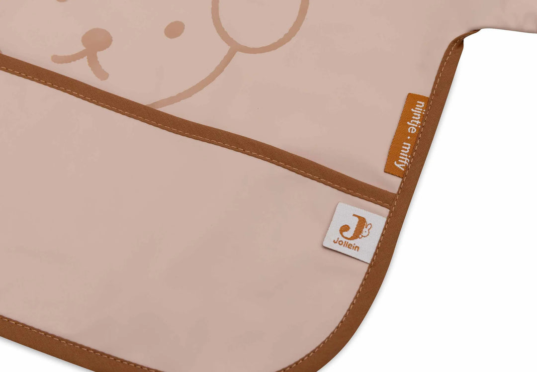 Jollein - Bib Waterproof with Sleeves - Miffy Peekaboo - Wild Rose