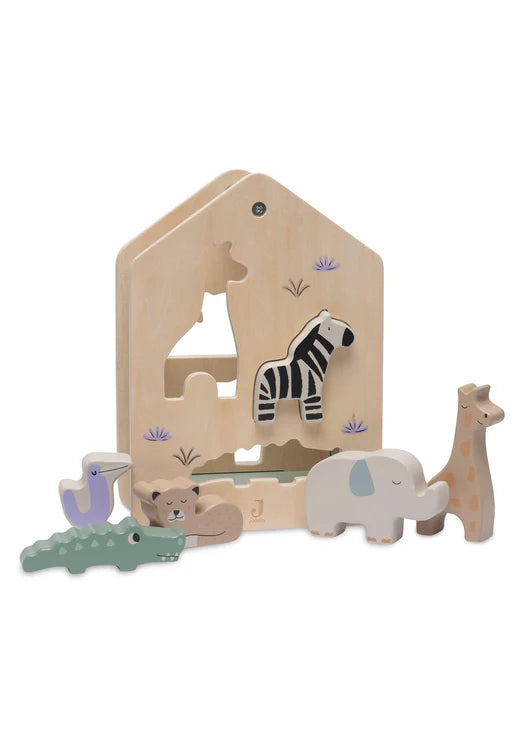 Jollein - Wooden Shape Sorter - Jungle Jambo