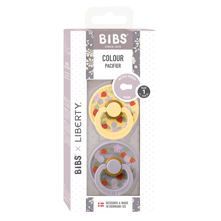 Bibs x Liberty - Colour Pacifier - Strawberries and Cream - Pale Butter Mix