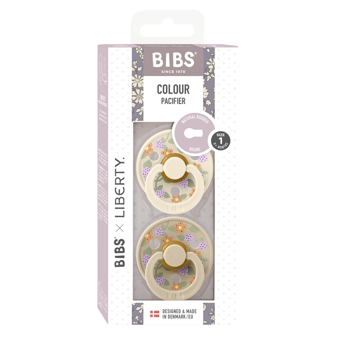 Bibs x Liberty - Colour Pacifier - Strawberries and Cream - Ivory Mix