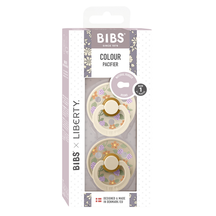 Bibs x Liberty - Colour Pacifier - Strawberries and Cream - Ivory Mix