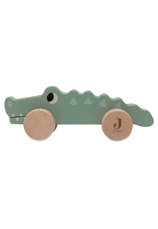 Jollein - Wooden Crocodile on Wheels - Jungle Jambo