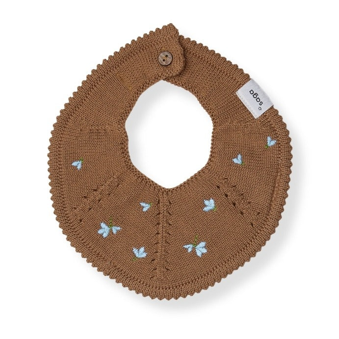 Saga Copenhagen - Knitted Baby Bib - Tahin