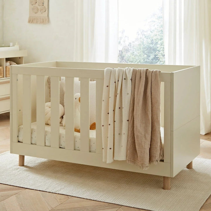 CuddleCo - Harper Cot Bed - Cream & Ash - Mabel & Fox