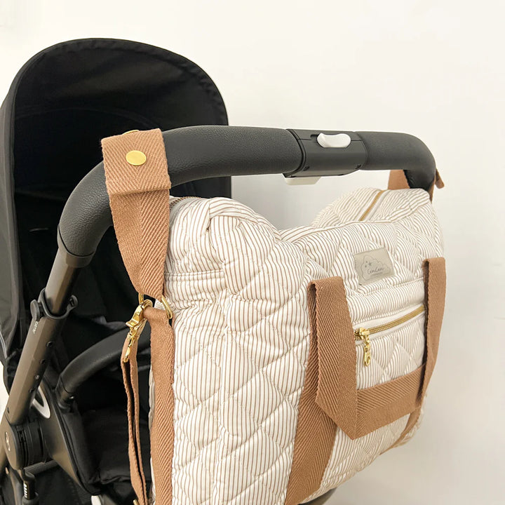 Cam Cam Copenhagen - Changing Bag W/Pram Straps - Classic Stripes Camel