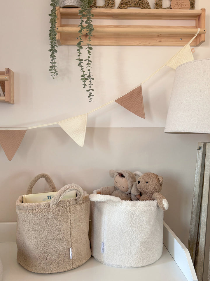 Mabel & Fox - Teddy Storage Basket - Biscuit