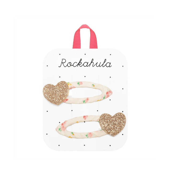 Rockahula - Snap Clips - Tiny Blossom Glitter Heart