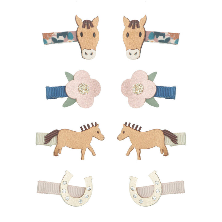 Mimi & Lula - Mini Clic Clac Hair Clips - Horse (8 Pack)