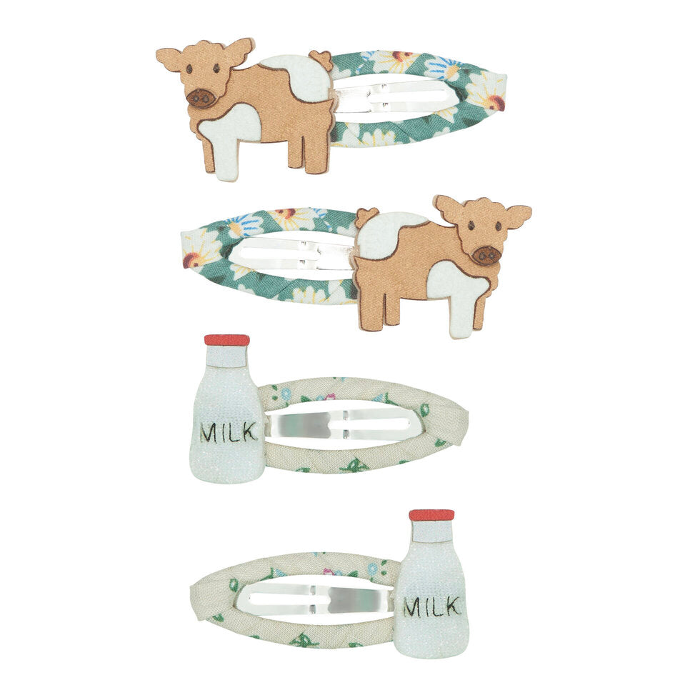 Mimi & Lula - Clic Clac Hair Clips - Jersey Cow Clips (4 Pack)