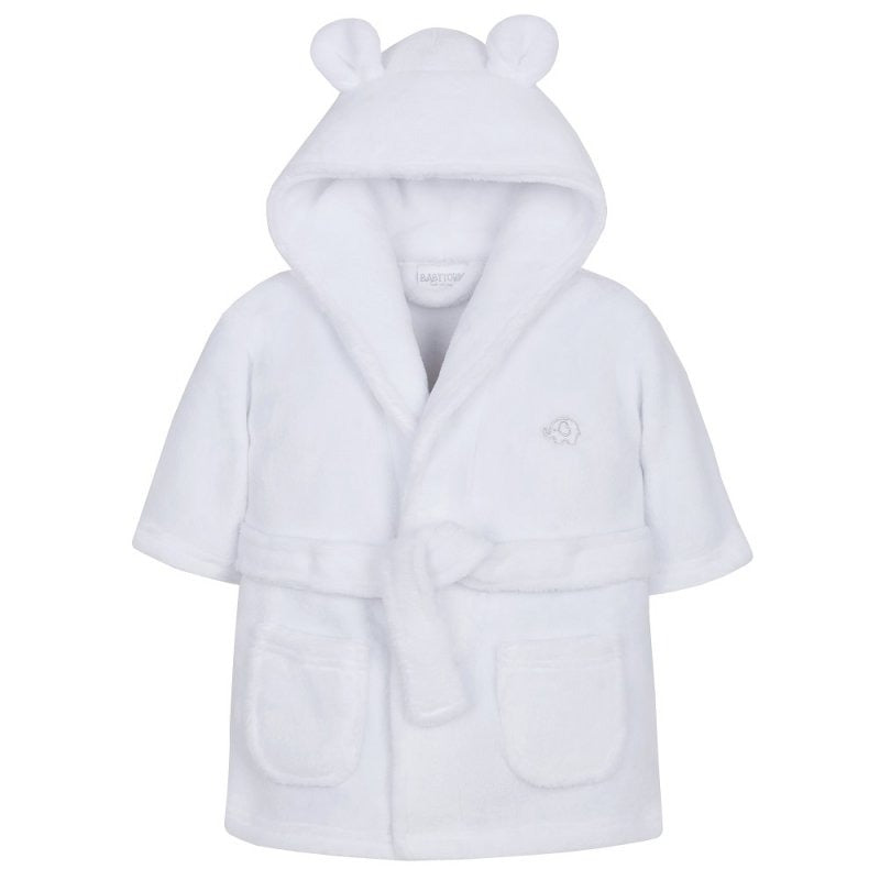 MABEL & FOX - BABY HOODED DRESSING GOWN - WHITE