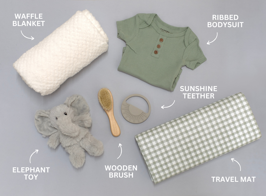 Mabel & Fox - Personalised Baby Gift Set - Sage