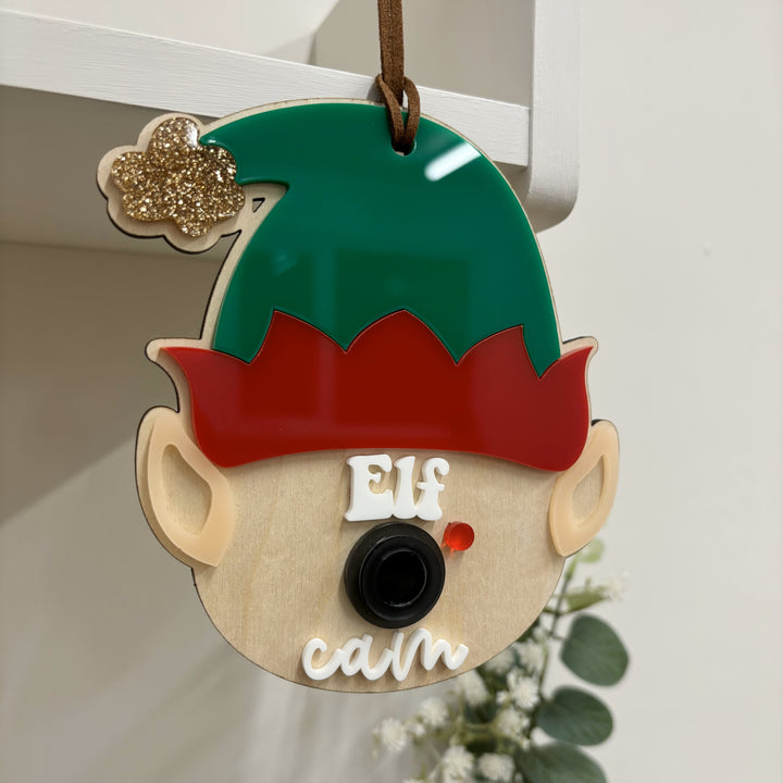 Cottonhead Monkeys - Wooden Tree Decoration - Elf Cam - Green