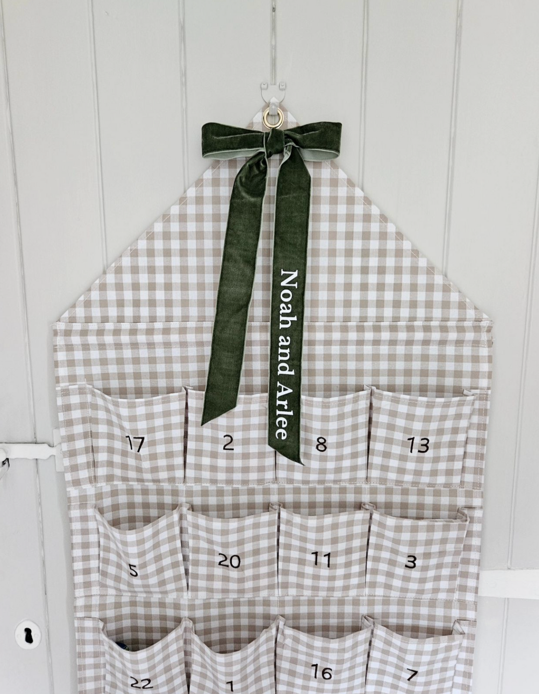 Mabel & Fox - Personalised Advent Calendar - Gingham Bow