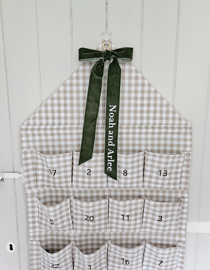 Mabel & Fox - Personalised Advent Calendar - Gingham Bow