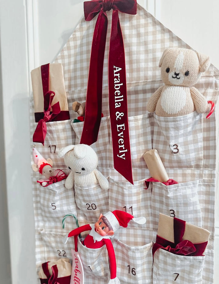 Mabel & Fox - Personalised Advent Calendar - Gingham Bow