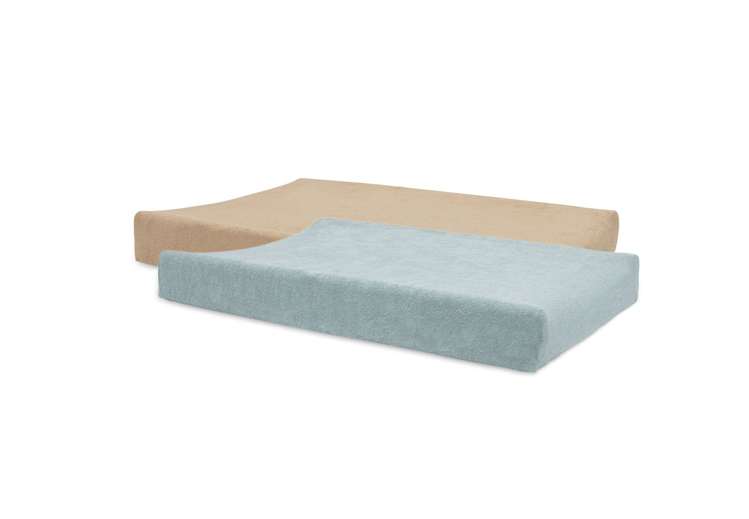 Jollein - Changing Mat Cover Terry (50x70cm) - Sea Green/Biscuit - (2 Pack)