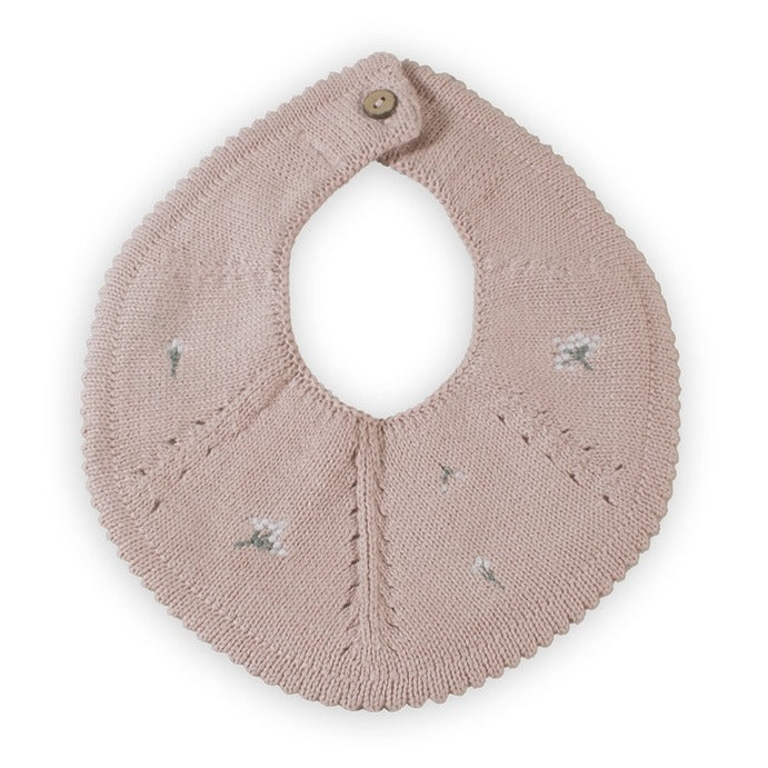 Saga Copenhagen - Knitted Baby Bib - Mellow Rose - Mabel & Fox