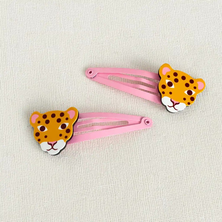 Rex London - Leopard Hair Clips (Set of 2) - Wild Wonders