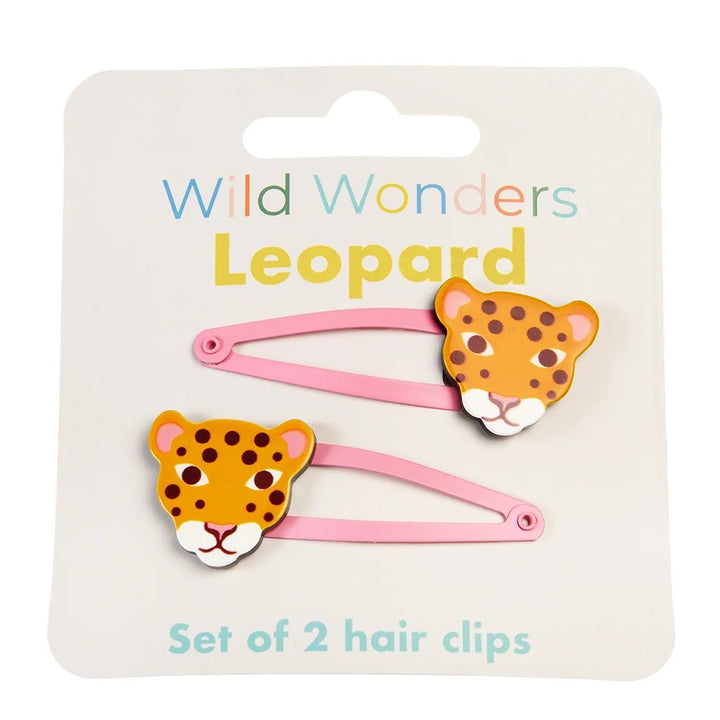 Rex London - Leopard Hair Clips (Set of 2) - Wild Wonders