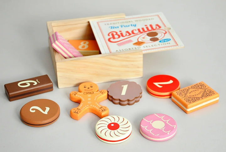 Rex London - Traditional Wooden Biscuit Box - Counting Game