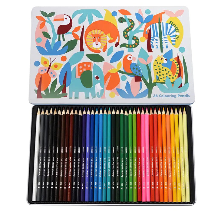 Rex London - 36 Colouring Pencils In A Tin - Wild Wonders