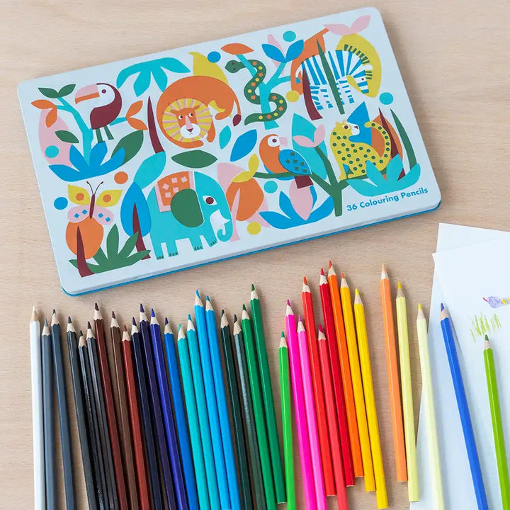 Rex London - 36 Colouring Pencils In A Tin - Wild Wonders