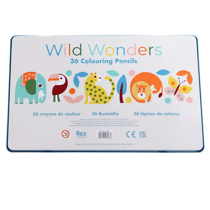 Rex London - 36 Colouring Pencils In A Tin - Wild Wonders