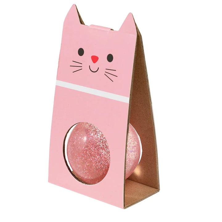 Rex London - Glitter Bouncy Ball - Pink Cat