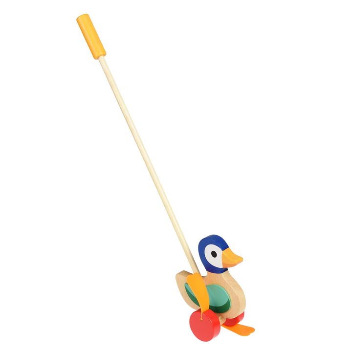 Rex London - Traditional Wooden Push Along - Flapping Duck