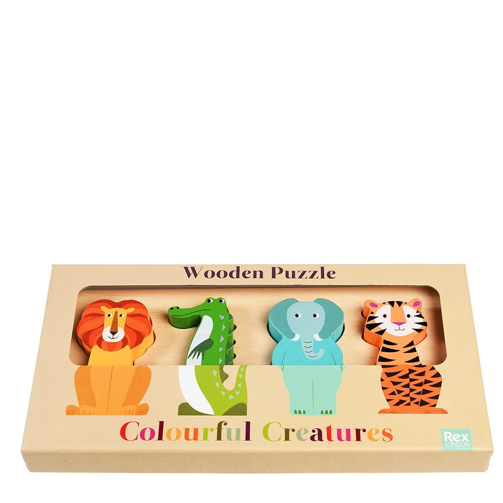 Rex London - Wooden puzzle - Colourful Creatures