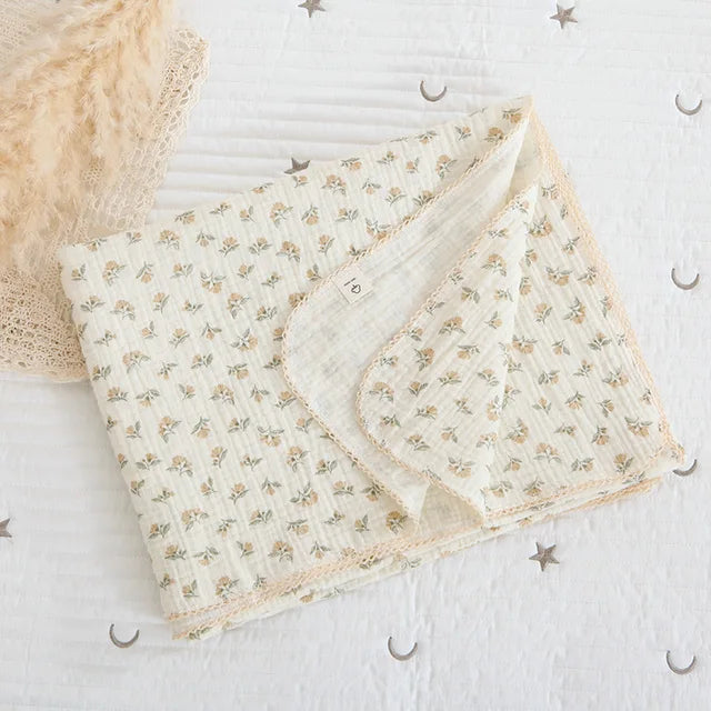 Mabel & Fox - Baby Muslin Cotton Blanket - Dainty Floral