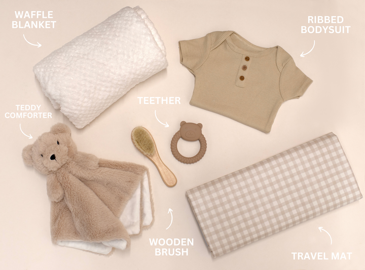 Mabel & Fox - Personalised Baby Gift Set - Beige