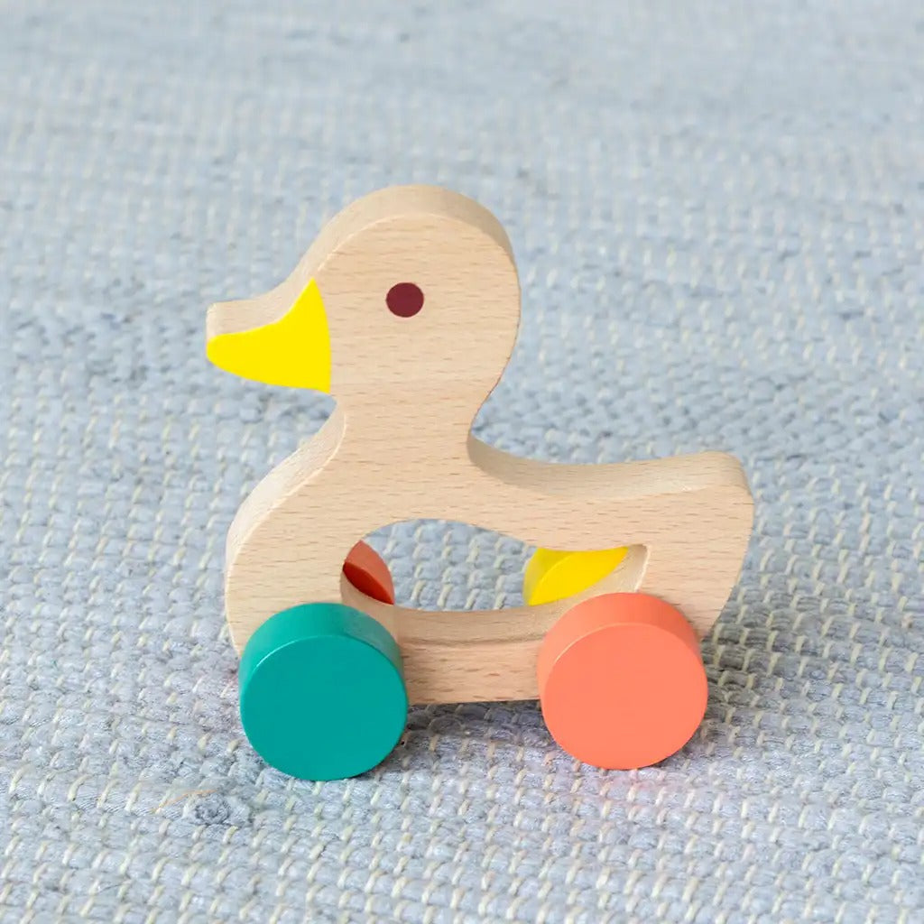 Rex London -Wooden Push Along Toy - Duck