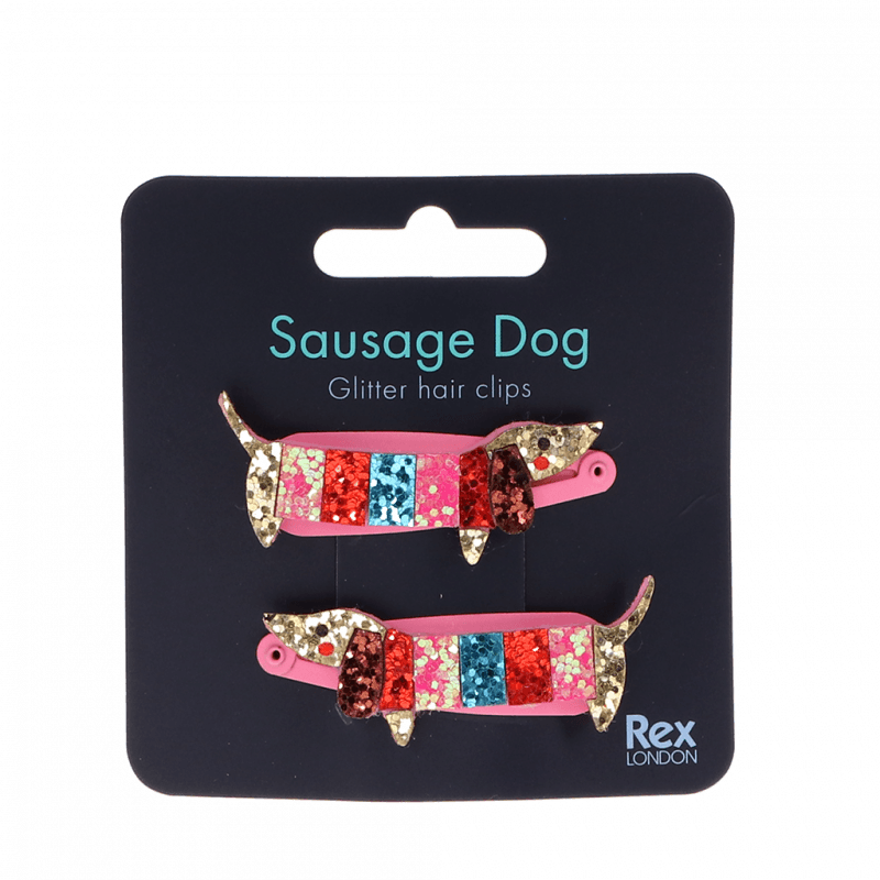 Rex London - Sausage Dog Glitter Hair Clips