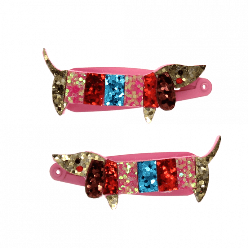 Rex London - Sausage Dog Glitter Hair Clips