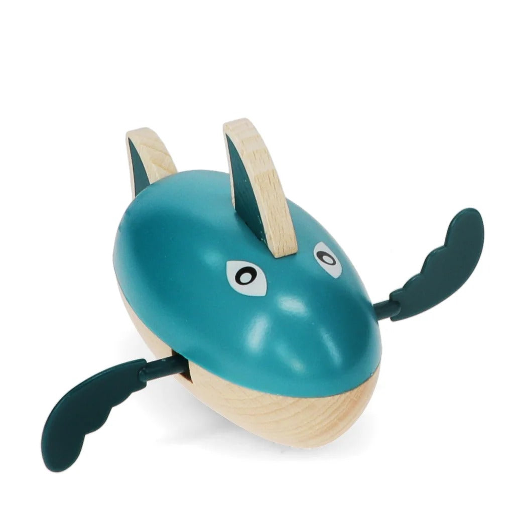 Rex London - Traditional Wooden Wind Up Bath Toy - Shark