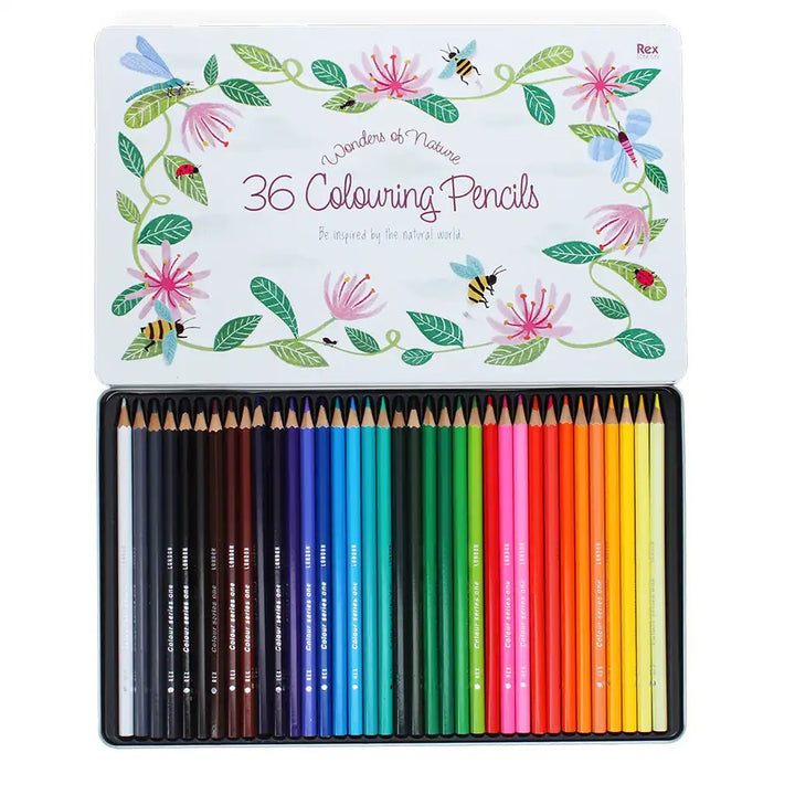 Rex London - 36 Colouring Pencils In A Tin - Wonders Of Nature