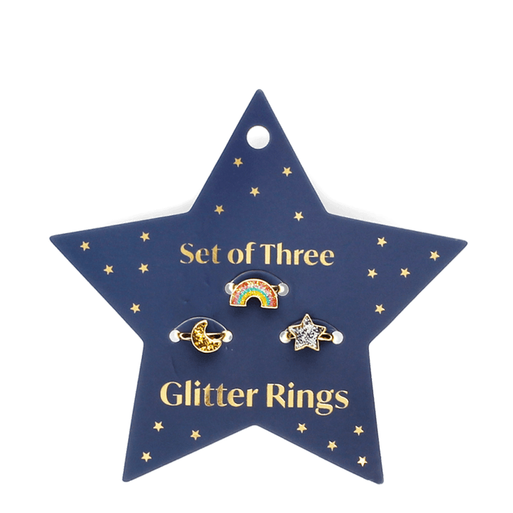 Rex London - Glitter Rings - Star, Rainbow & Moon