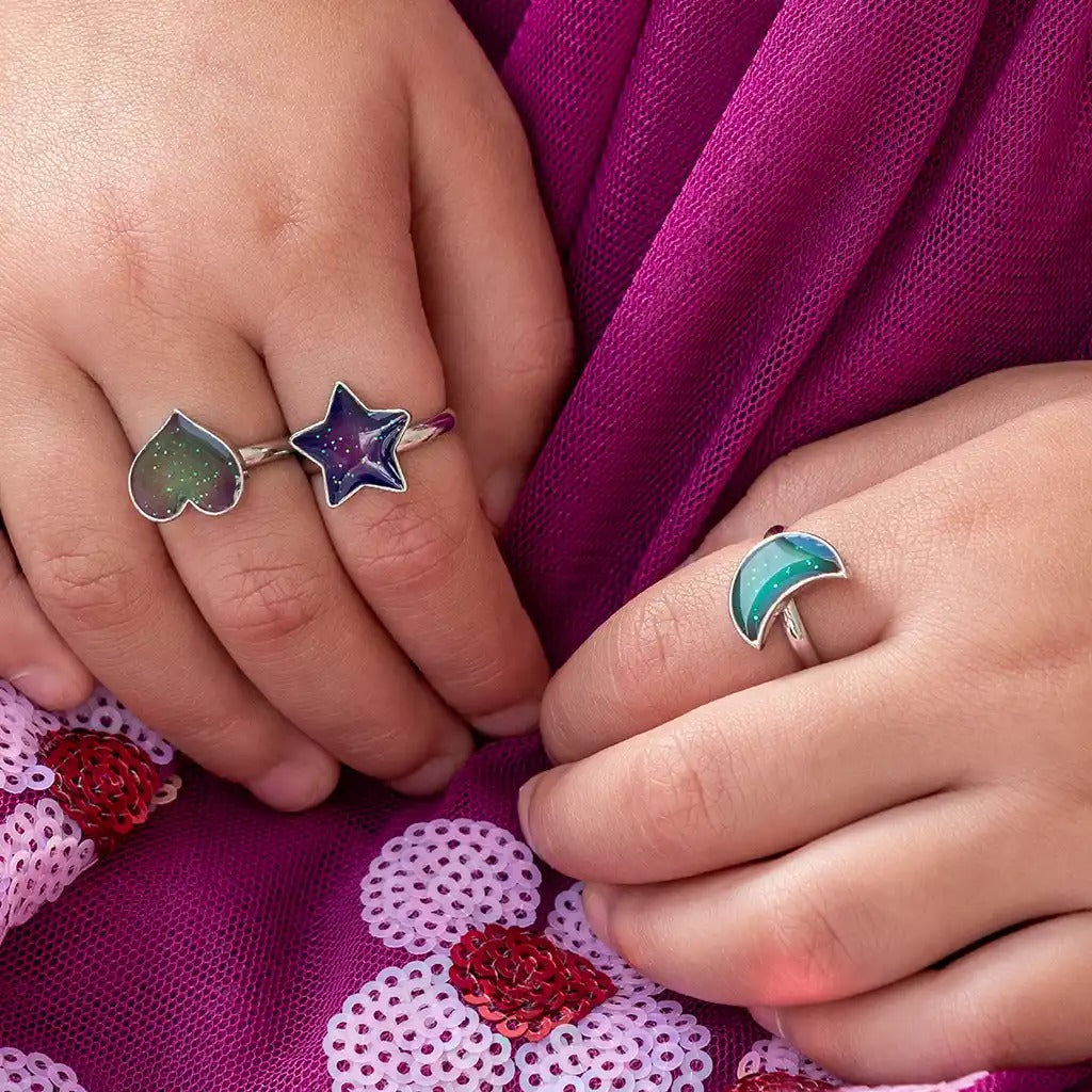 Rex London - Mood Rings - Heart, Star & Moon (Set Of 3)