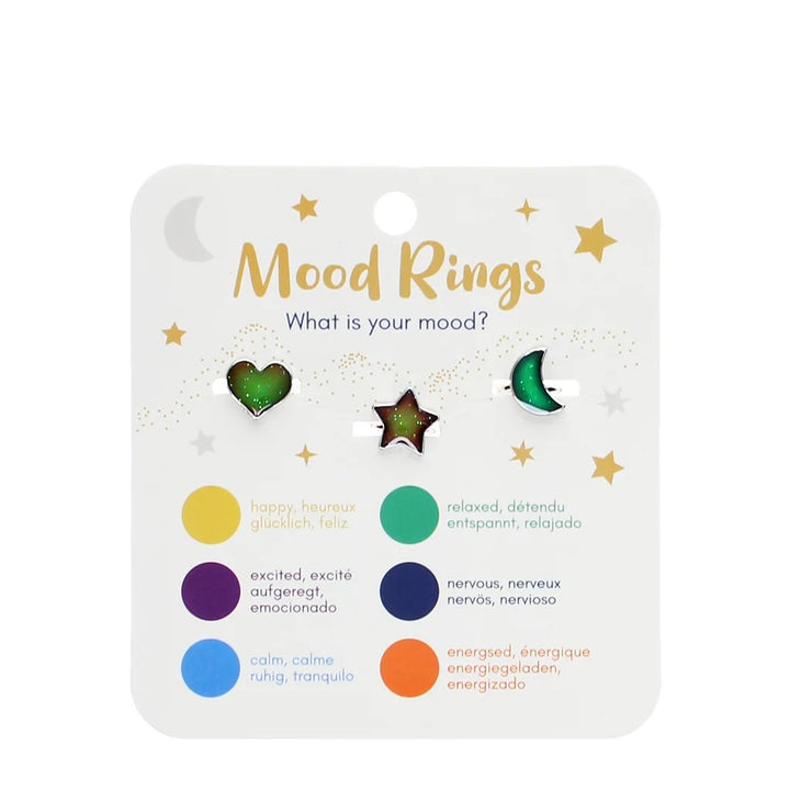 Rex London - Mood Rings - Heart, Star & Moon (Set Of 3)