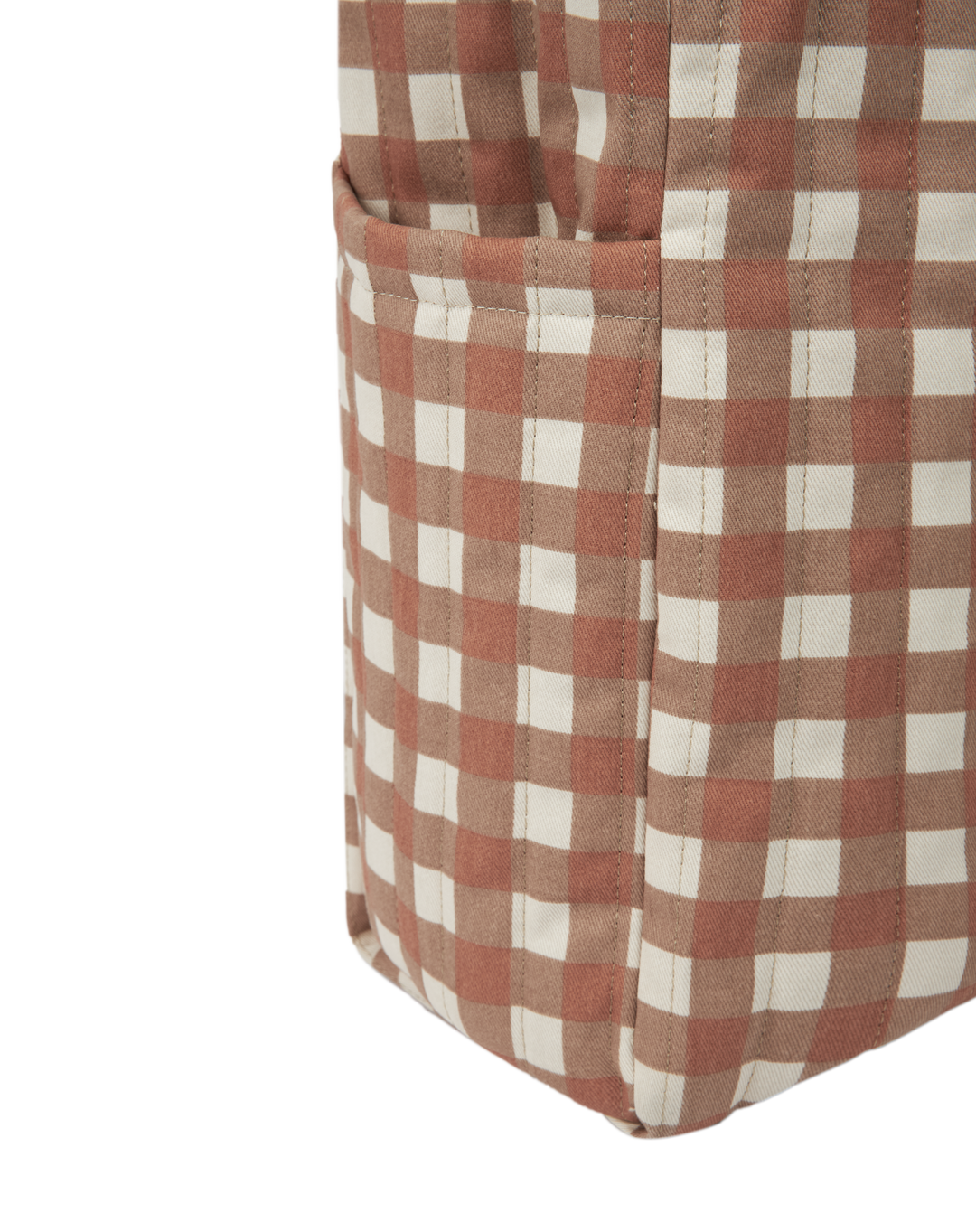 Nobodinoz-Hyde Park Tote Bag- Terracotta Checks