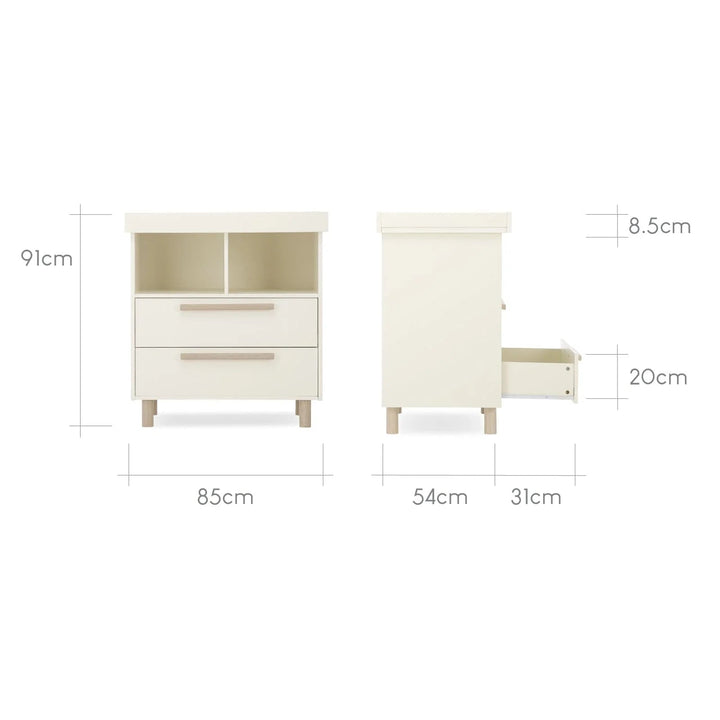 CuddleCo - Harper Dresser Changer - Cream & Ash - Mabel & Fox